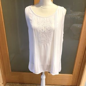 Womens white sleeveless top